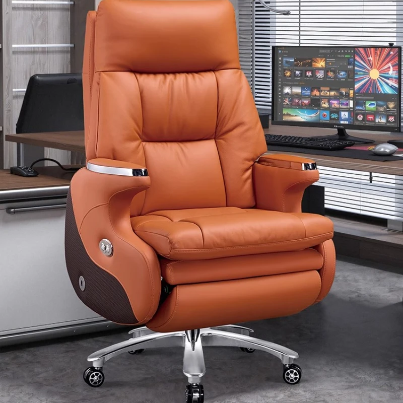 Modern Office Chair Electric Massage Luxury Ergonomic Executive Footrest Boss Chair Comfortable Sillas De Oficina Furniture