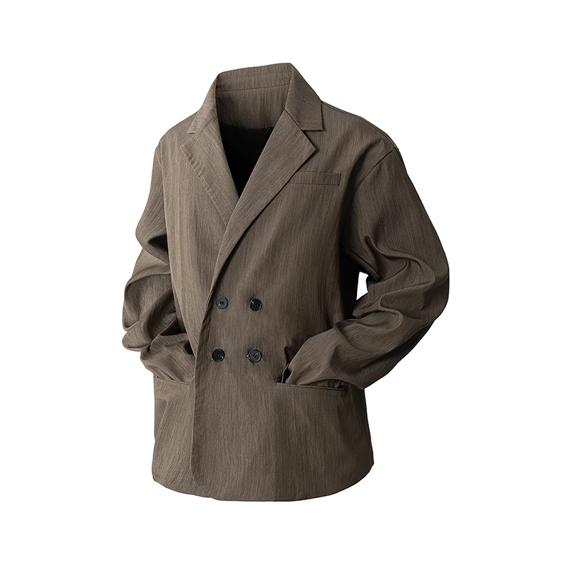 

Men's Suit Double Breasted Casual Suit Men Clothing New Business Slim Fit Casual Striped Suit Coats Formal