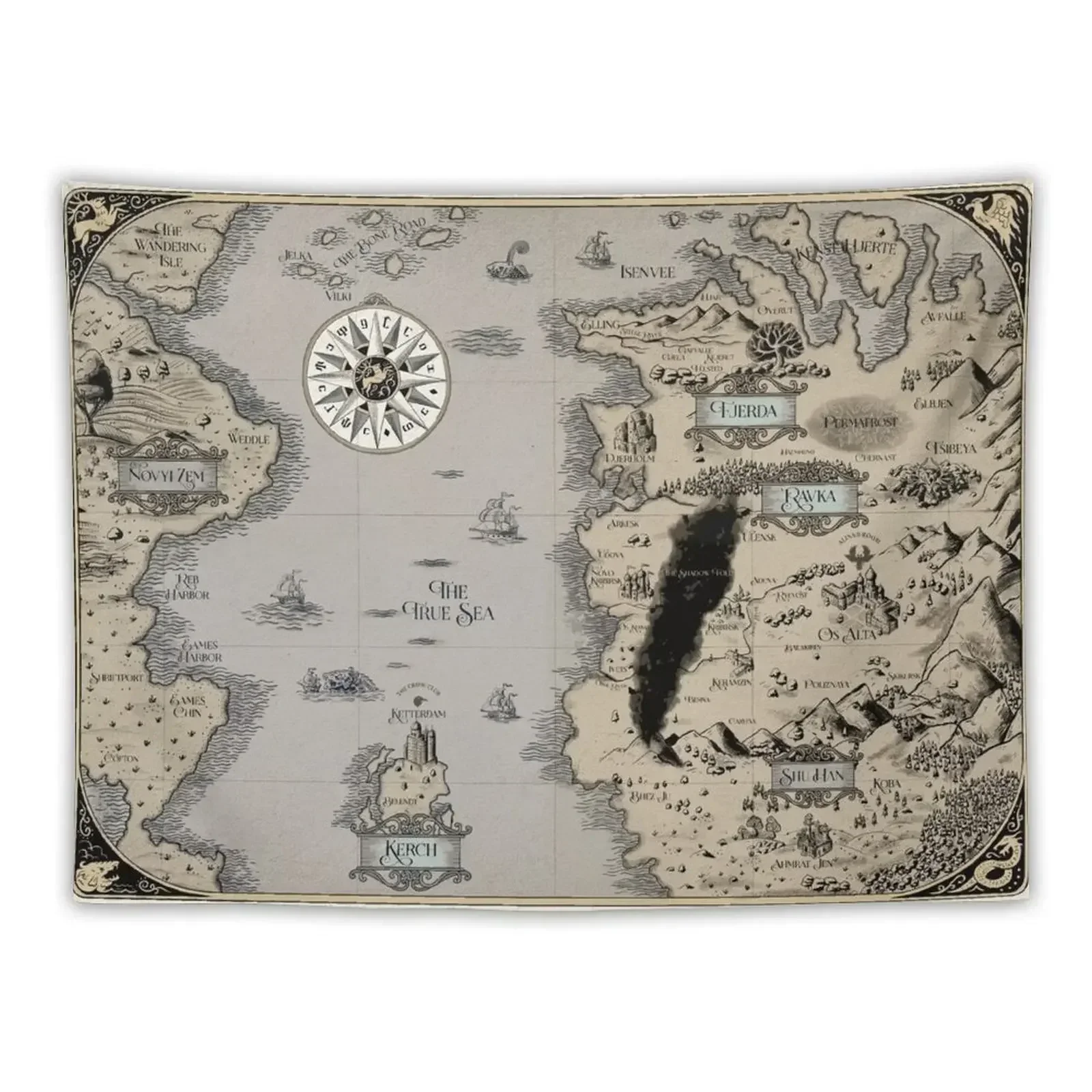 

Colorized Grishaverse Map (High Res) Tapestry House Decorations Room Aesthetic Anime Decor Tapestry