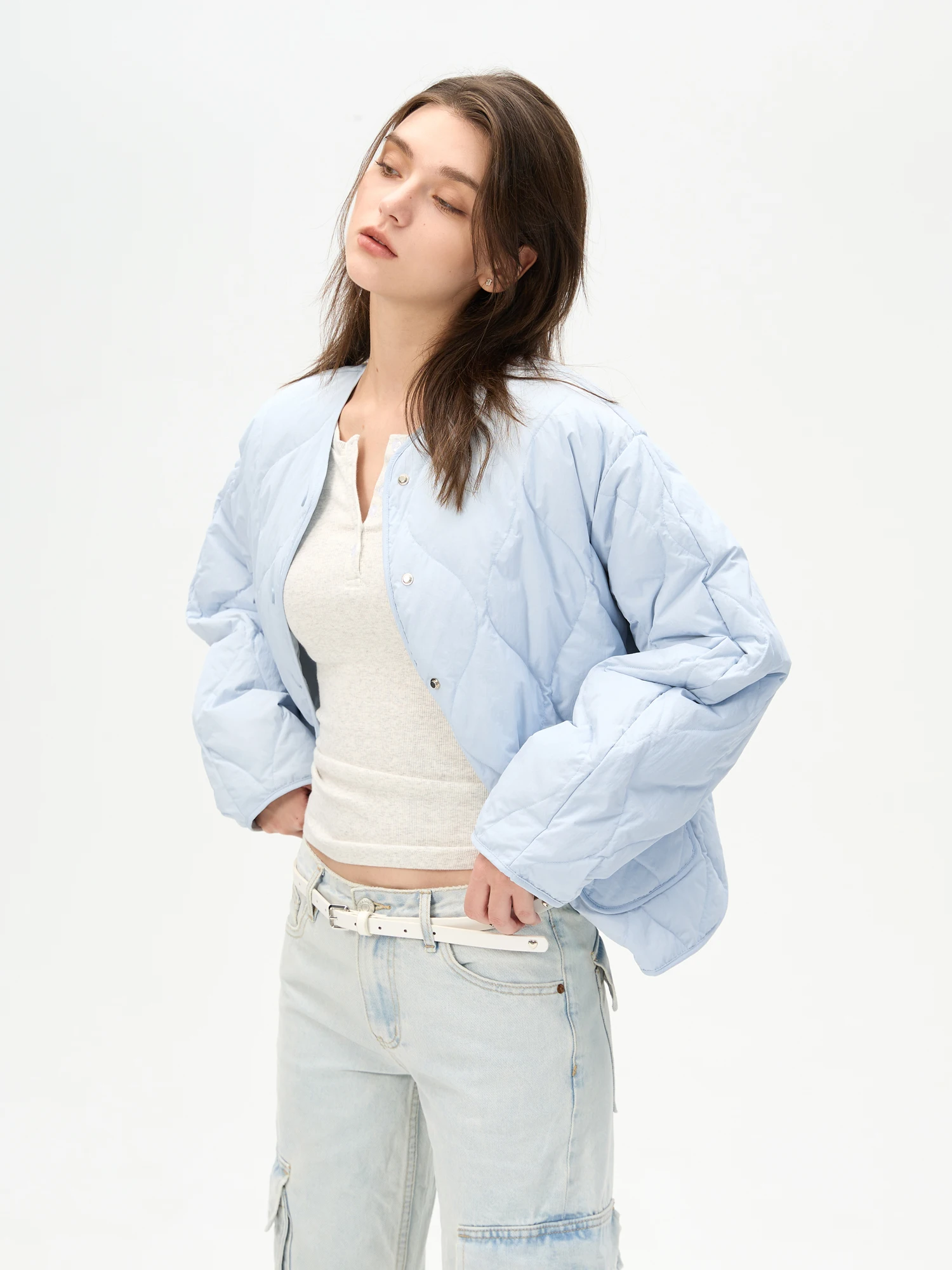 

Myeaoment Women's ort Puffer Jaet Lightweight Bread Sle Autumn Winter Cotton Coat Thin Du down Outerwear