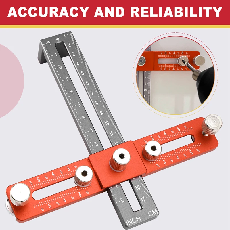 Posicionador de perforación de manija, herramienta de corte de agujeros para carpintería, manija de puerta de gabinete con cajones, ayuda para la instalación