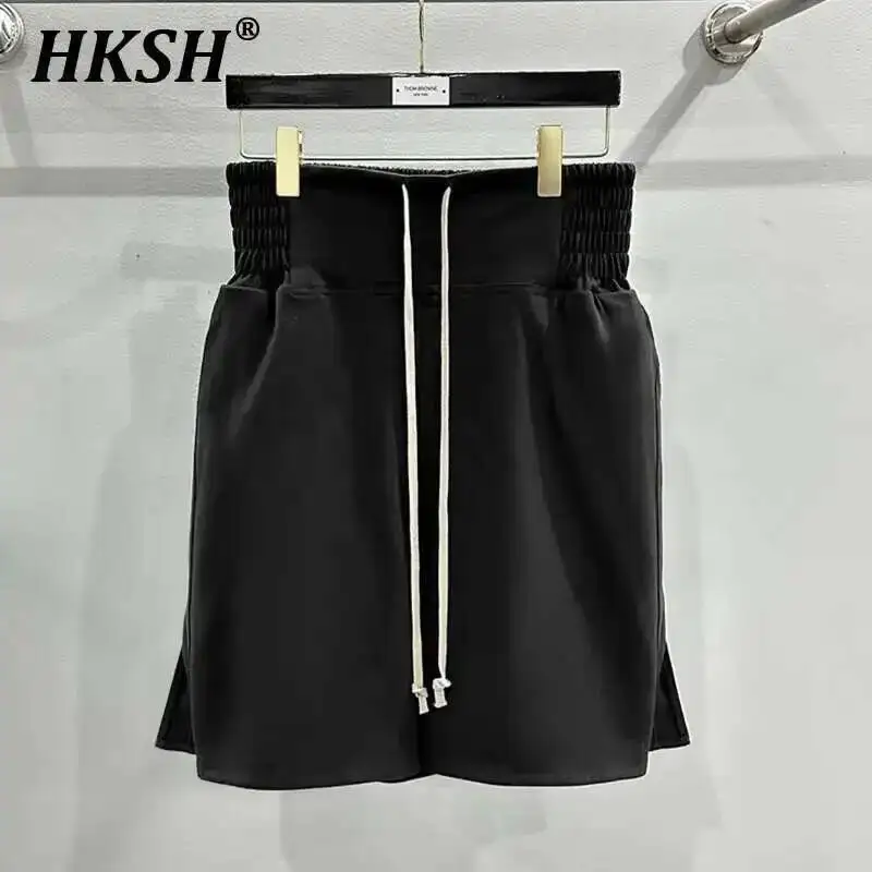 HKSH Summer New Men's Tide Dark Summer Boxing Breathable Minimalist Cotton Split Shorts Chic Streetwear Fashion Capris HK2024