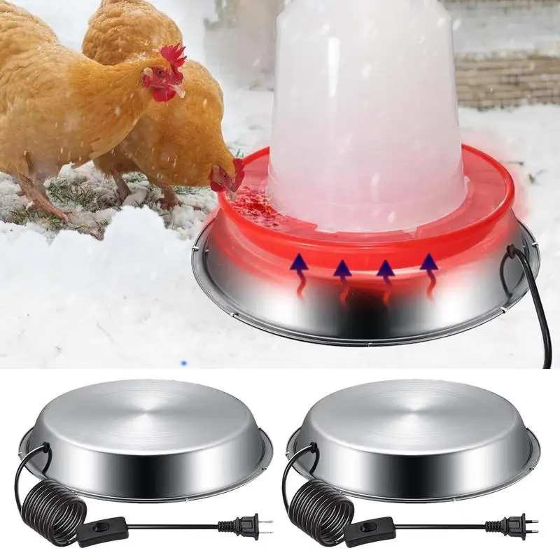 Winter Chicken Waterer Poultry Hot Waterer Base Temperature Adjustable For Cold Weather Winter Farm De-Icing Water Solution For