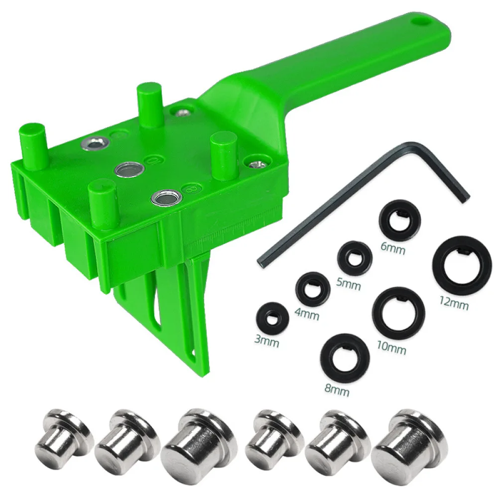 Dowel Jig Drill Guide Locator Woodworking Tool For Straight Hole Punching Cabinet Furniture Construction Carpentry Aid