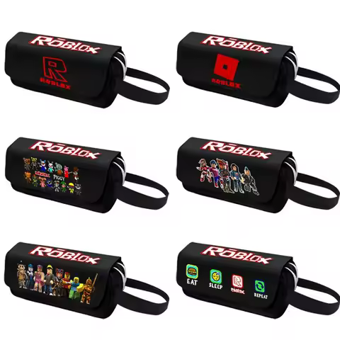 New Style ROBLOX Creative Pencil Case with Double-layer Zipper Large Capacity Pencil Case Stationery Box Student Wallet Supplies