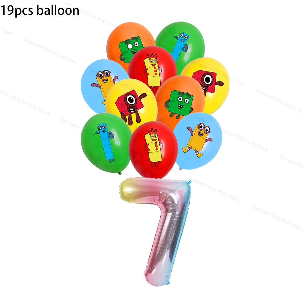 Number Building Blocks Birthday Party Decorations Cup Plate Napkin Tablecloth Banner Balloon for Kids Baby Shower Supplies Gifts image 3