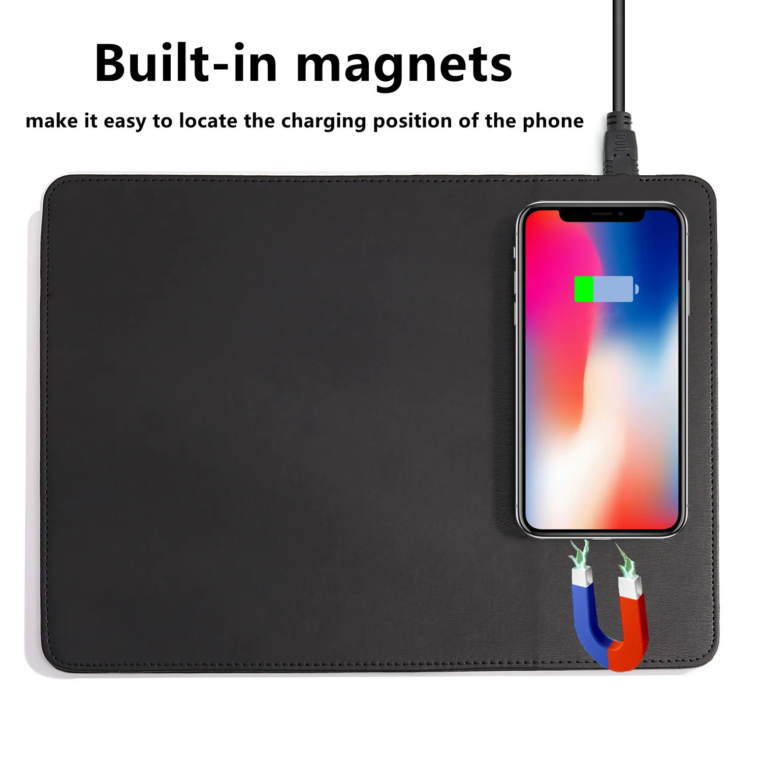 15W power magnetic suction wireless charger mouse pad, suitable for iPhone14 13 12, Samsung S21 S22  N20 and other mobile phones