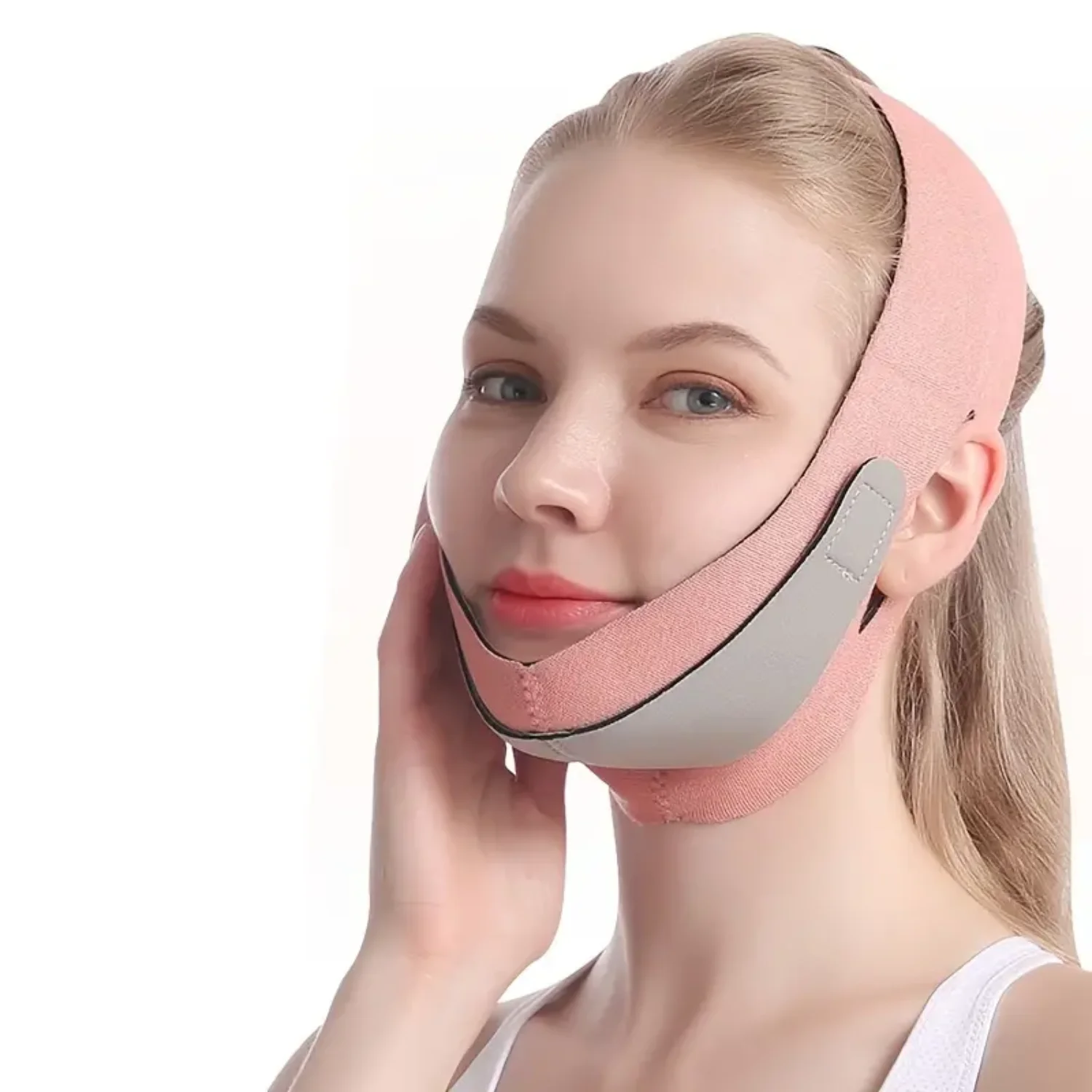 V Shaped Face Lifting Strap - Double Chin Reducer & Anti-aging Firming Mask for Women, Slimming Face Belt Eliminates Wrinkles an