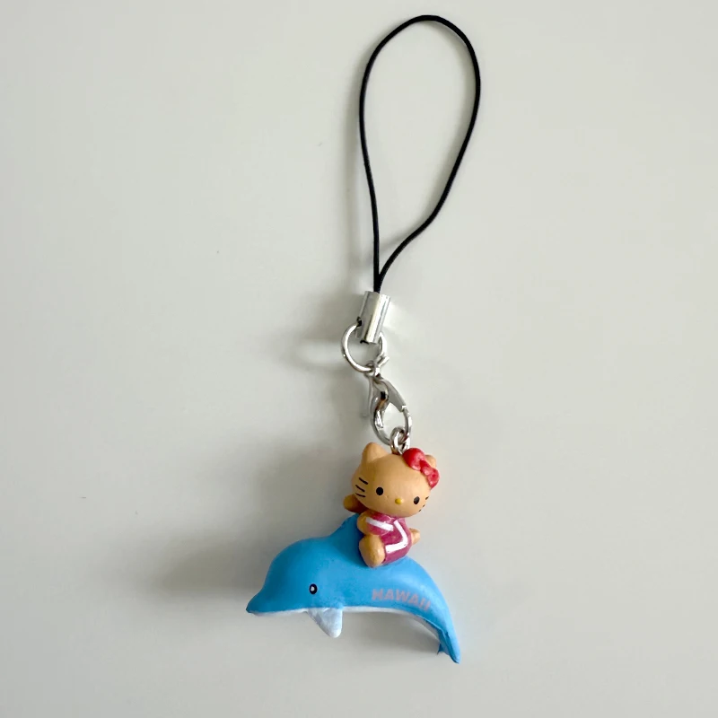 هاواي حولا القط الهاتف المحمول قلادة الديكور Kawaii اليابانية خمر القرش المفاتيح قلادة لطيف هدية بيكيني القط قلادة