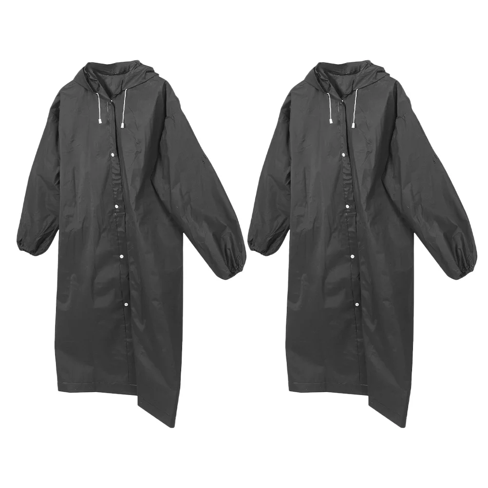

2pcs Adult Long Raincoat Waterproof Reusable Lightweight Durable For Outdoor Hiking Camping Travel Running Festival Emergency
