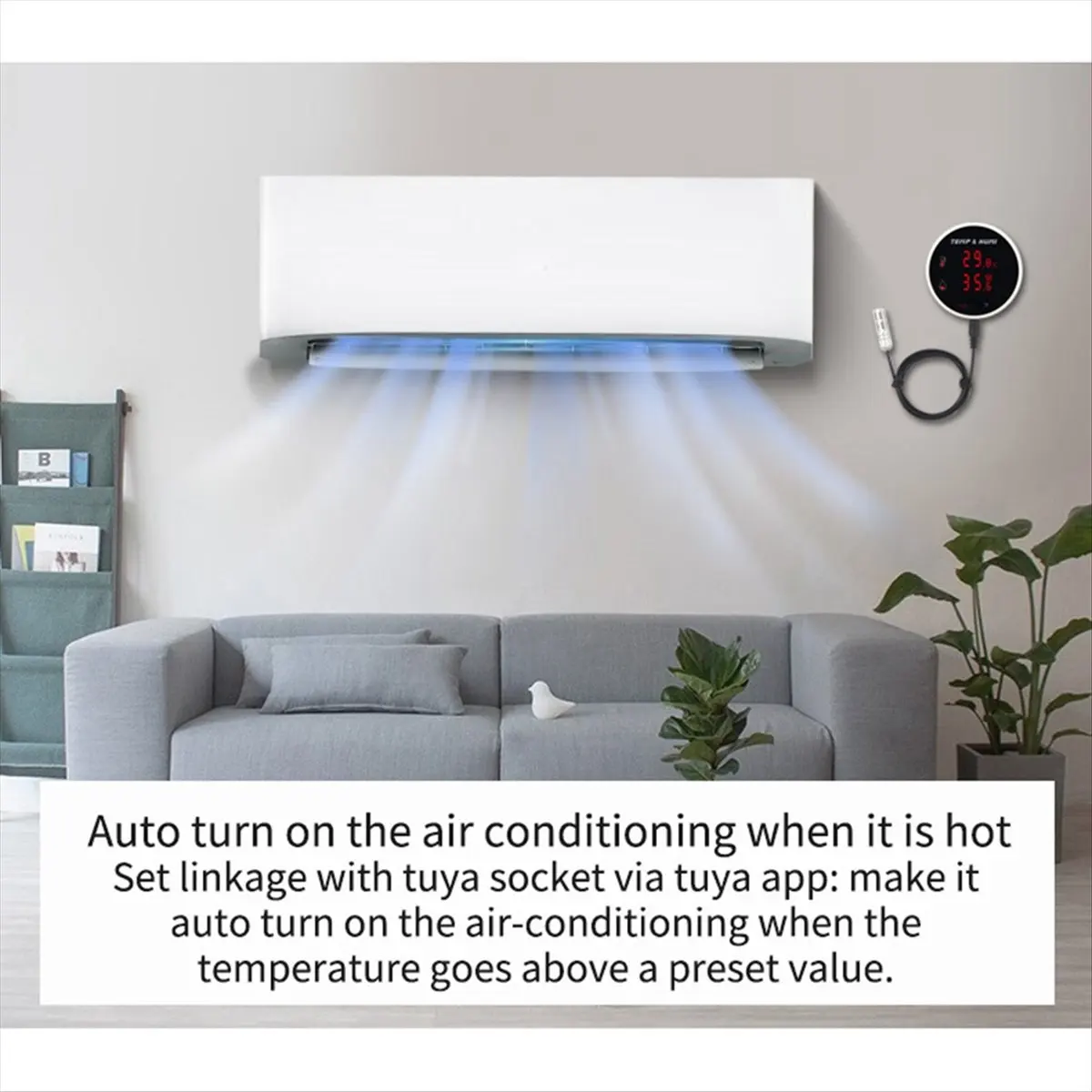 Tuya Zigbee Temperature and Humidity Sensor Alarm with LED Display for Seedling Fermentation Animal Breeding EU Plug