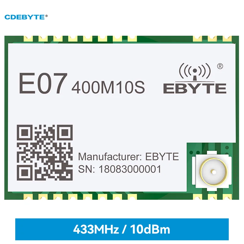 CC1101 E07-400M10S 400MHz 433MHz RF Transmitter and Receiver 10dBm 1.5km Wireless Module IPEX Stamp Hole SOC SPI SubGHz IoT