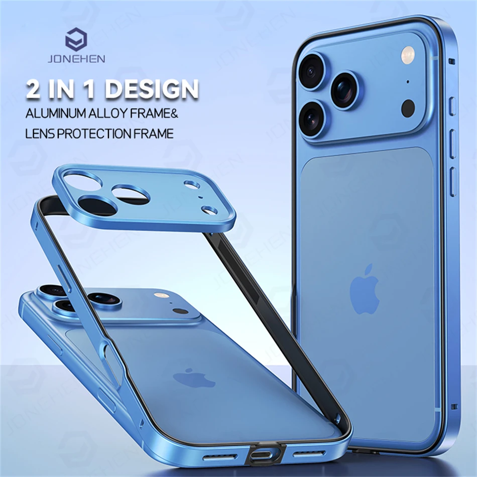 Legierungs-Kameraschutz Hybrid-Silikonrahmen Aluminium-Metallgehäuse für iPhone 18 17 16 15 14 13 Pro Max Air Besserer Wärmeableitender Stoßfänger