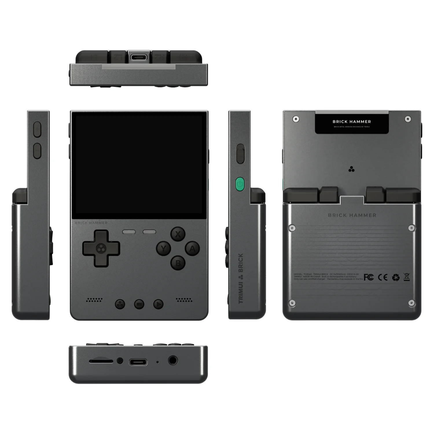 Metallgehäuse Trimui Brick Hammer Konsole - 3,2 Zoll Ultra-Klarer IPS-Bildschirm 3000mAh Open-Source Handheld Retro-Spielkonsole Bestes Geschenk
