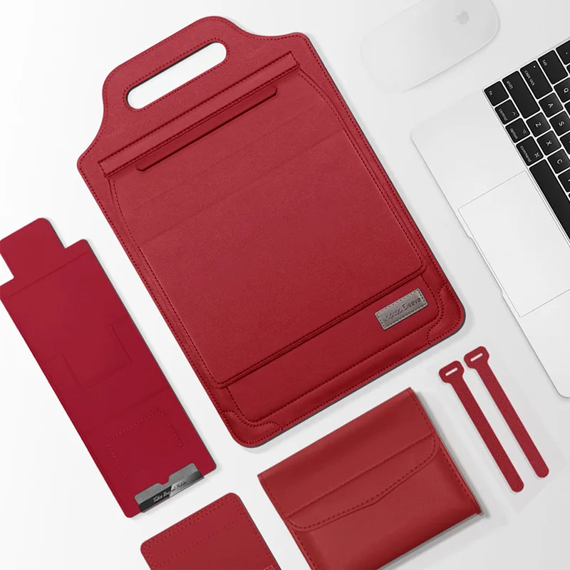 Multipurpose Laptop Sleeve for MacBook Air 13 Case M1 M2 M3 M4 M5 Pro 14 in PU Case Mouse Pad with Bracket Laptop Bag