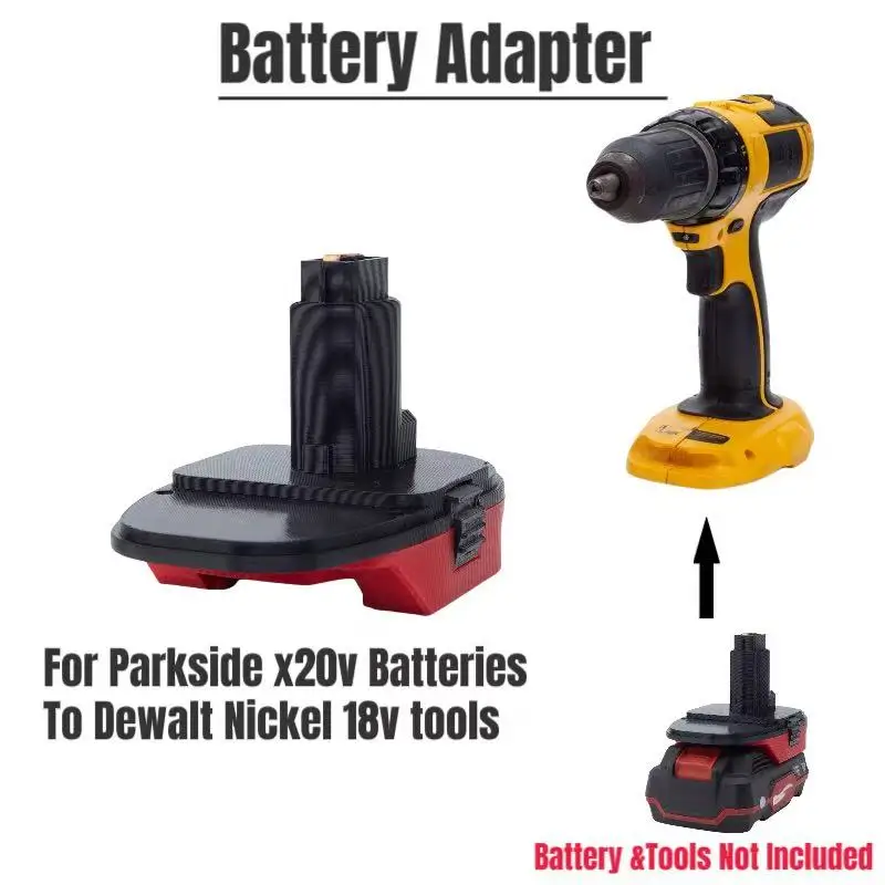 Battery Adapter Converter For LIDL Parkside  X20V TEAM   Lithium Converter To Dewalt 18v  Nickel Brushless  Tools (Only Adapter）