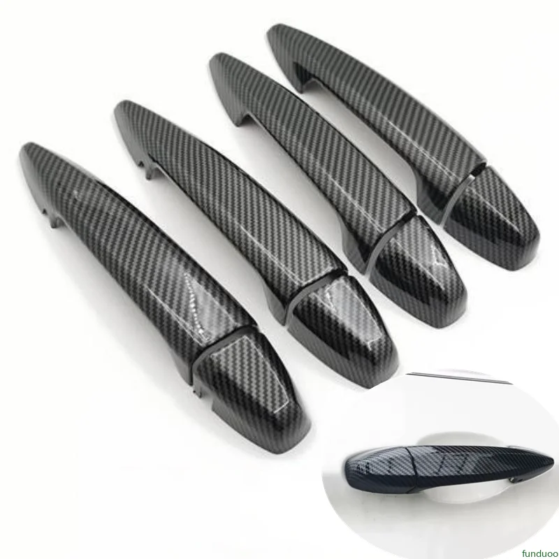 

FUNDUOO Carbon Fiber Black Car Door Handle Cover Trim Sticker Styling Accessories For BMW X1 X2 1-series 2016-2022