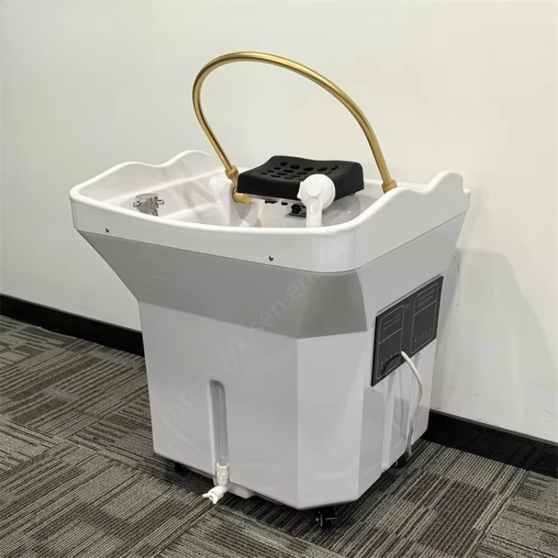 

Portable high-quality shampoo white shampoo basin with hydrotherapy water circulation