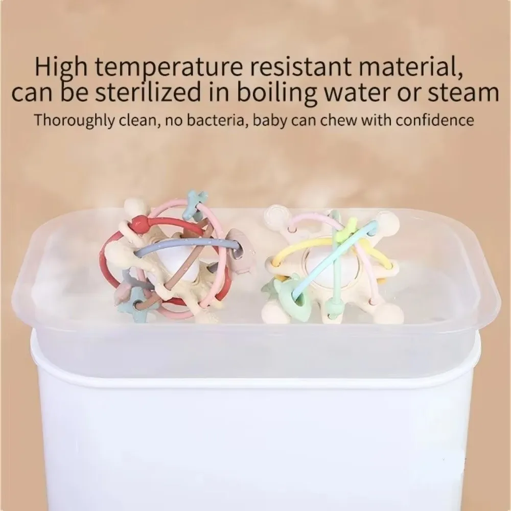 Nuevo Sonajero de silicona para bebé, bola suave, mordedor sensorial para rechinar los dientes, campana para cama, juguete de desarrollo para recién nacido