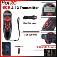 HOTRC DS-600 6CH 2.4G RC Boat Transmitter LCD Remote Controller F-06A PWM Receiver Voltage/Signal Return 4-9V Model Car Ship Toy