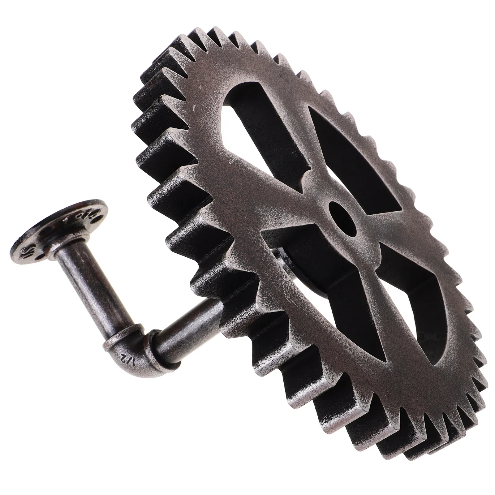 Industrial Gear Shaped Wall Floating Shelf Vintage Style Bedroom Bathroom Kitchen Storage Rack Wall Mounted Organizer Display