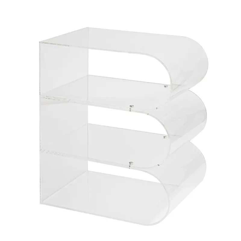 

Modern Simple Coffee Table Books Creative Acrylic Bedside Table Multilayer Structure Home Furniture Child Bookshelf Side Table