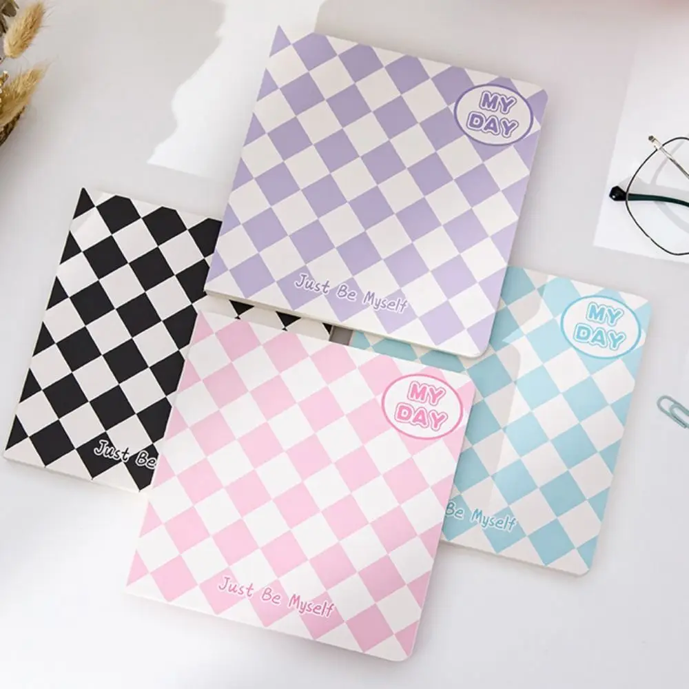 

100 Pages Chessboard Pattern Note Pape Rhombus Grid Scrapbook Square Grid Notebook Handbook Stationery Flip Over Notebook