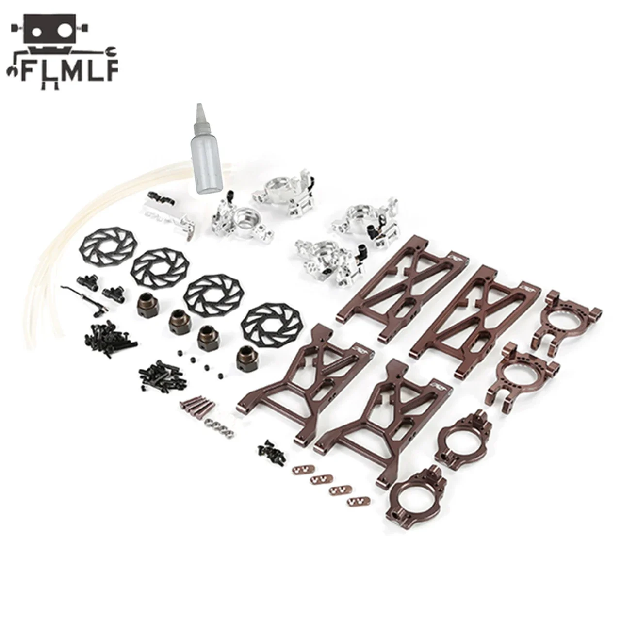 Rc Car Gas New Four Wheel Hydraulic Disc Brake Set 2 with CNC Metal Suspension Arm Kit Fit 1/5 ROVAN ROFUN RF5 F5 MCD XS5 Parts