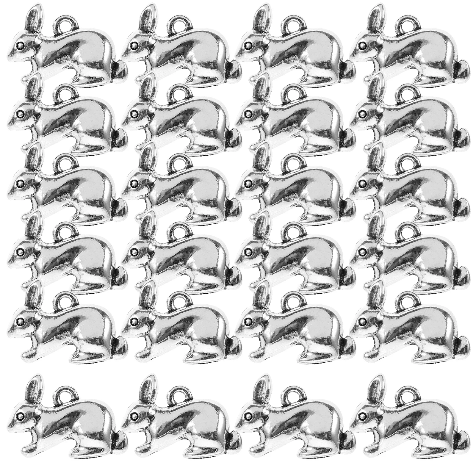 50Pcs Vintage Rabbit Zinc Alloy Hanging Charms for DIY Jewelry Making Necklace Bracelet Craft Accessories