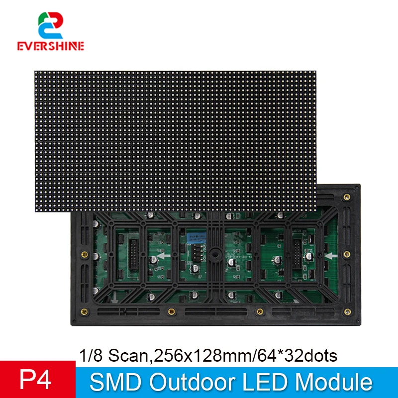 P4 RGB Video 256X128mm LED Outdoor Full Color Module Display Screen 64*32 Pixels Matrix Panel SMD1921 Lamp 1920 Refresh 8Scan