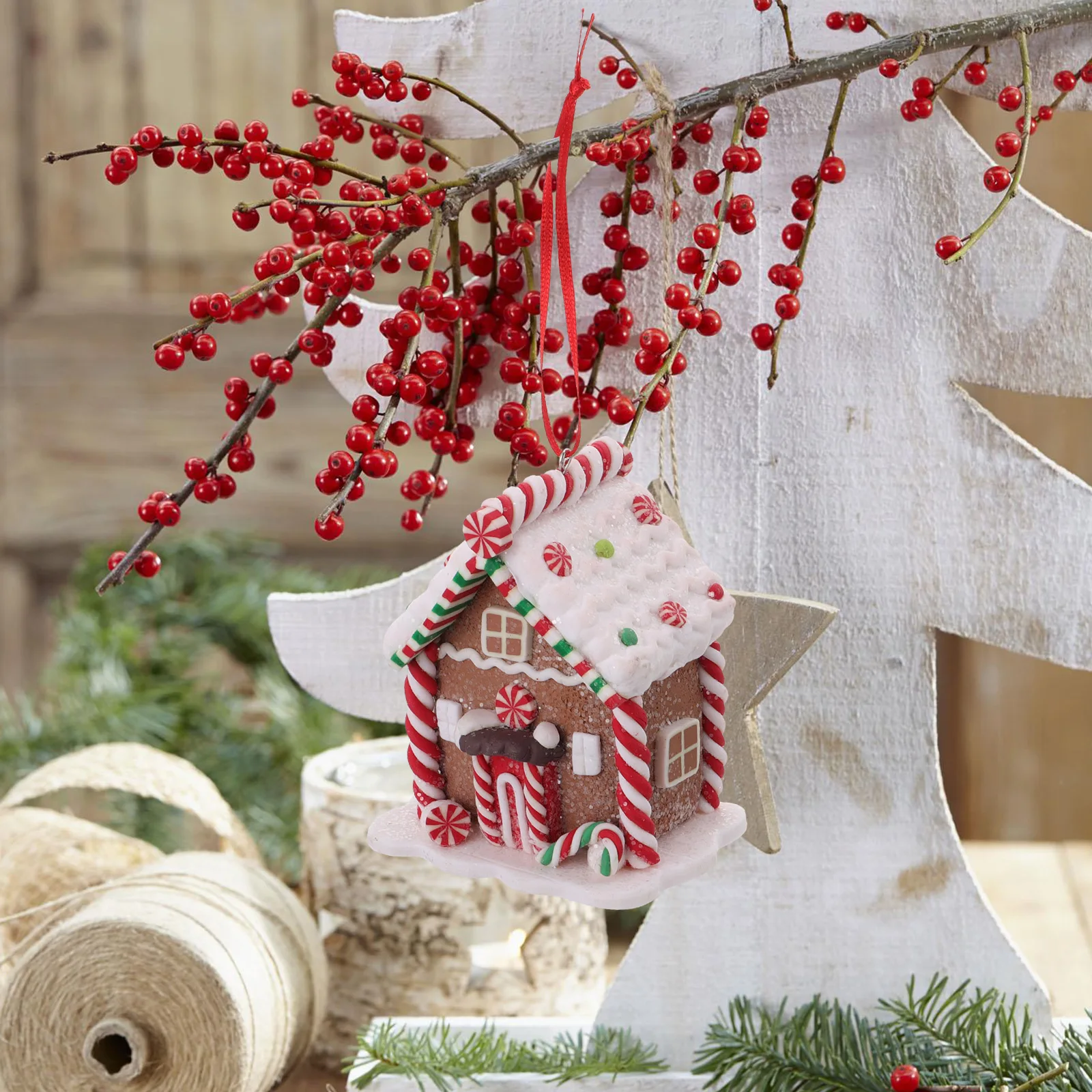 

3D Resin Christmas Tree Hanging Ornament Xmas Decoration Pendant Santa Claus For Holiday Bedroom Window Tree Decor Xmas Hanging