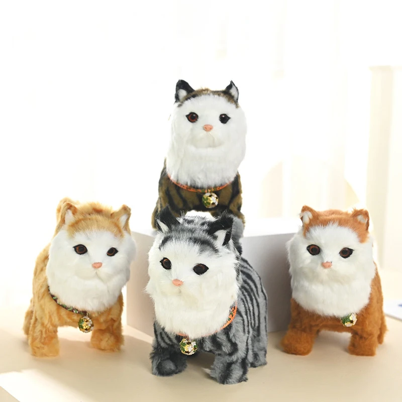 1Pcs Hot Funny Electric Cat Pet Electronic Plush Cat Toy Sing Song Cat Music Animal Walk Bark Kid Toy Festivals Birthday Gift