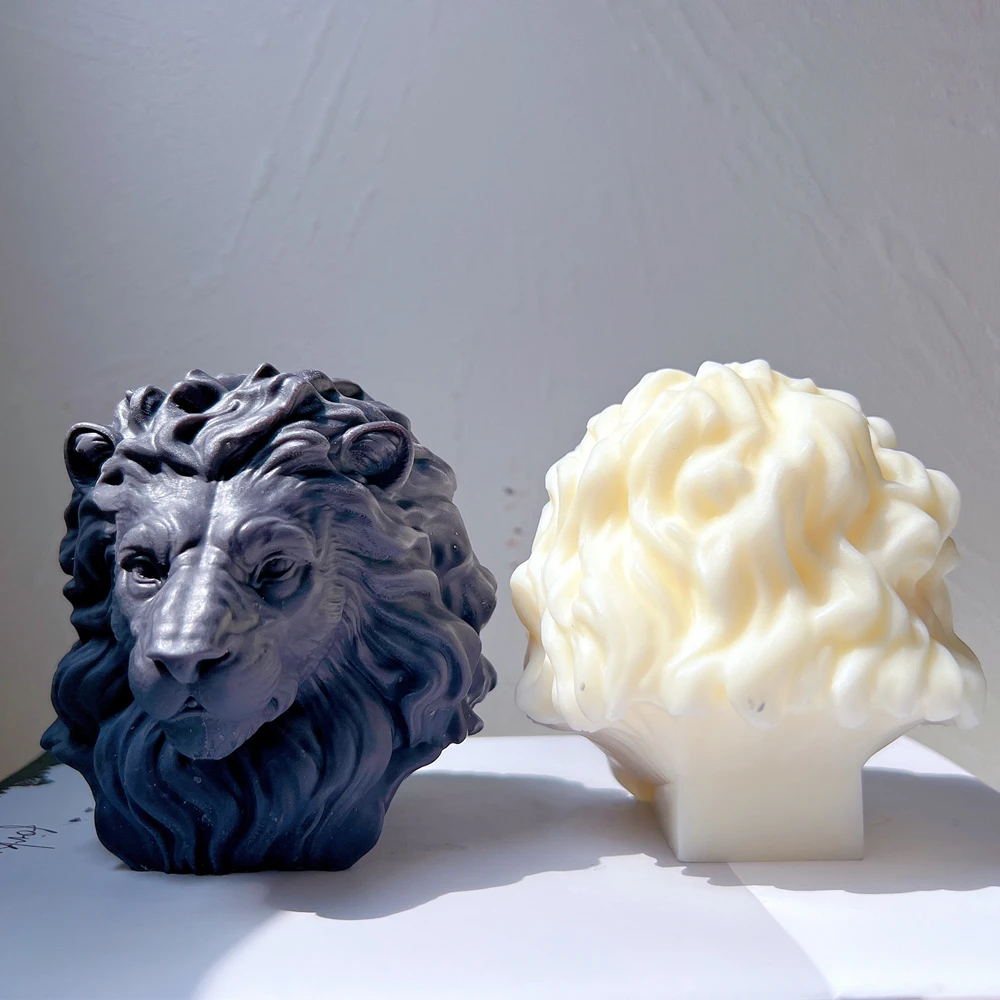 Imagem -06 - Lion Head Candle Moldes para os Amantes Molde de Silicone Estátua Animal Original Cera de Soja Home Decor Gift