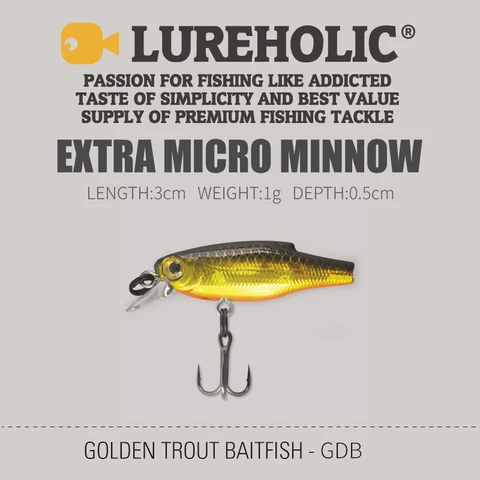 LUREHOLIC Мини-тонущая приманка Micro Minnow 3см 1г