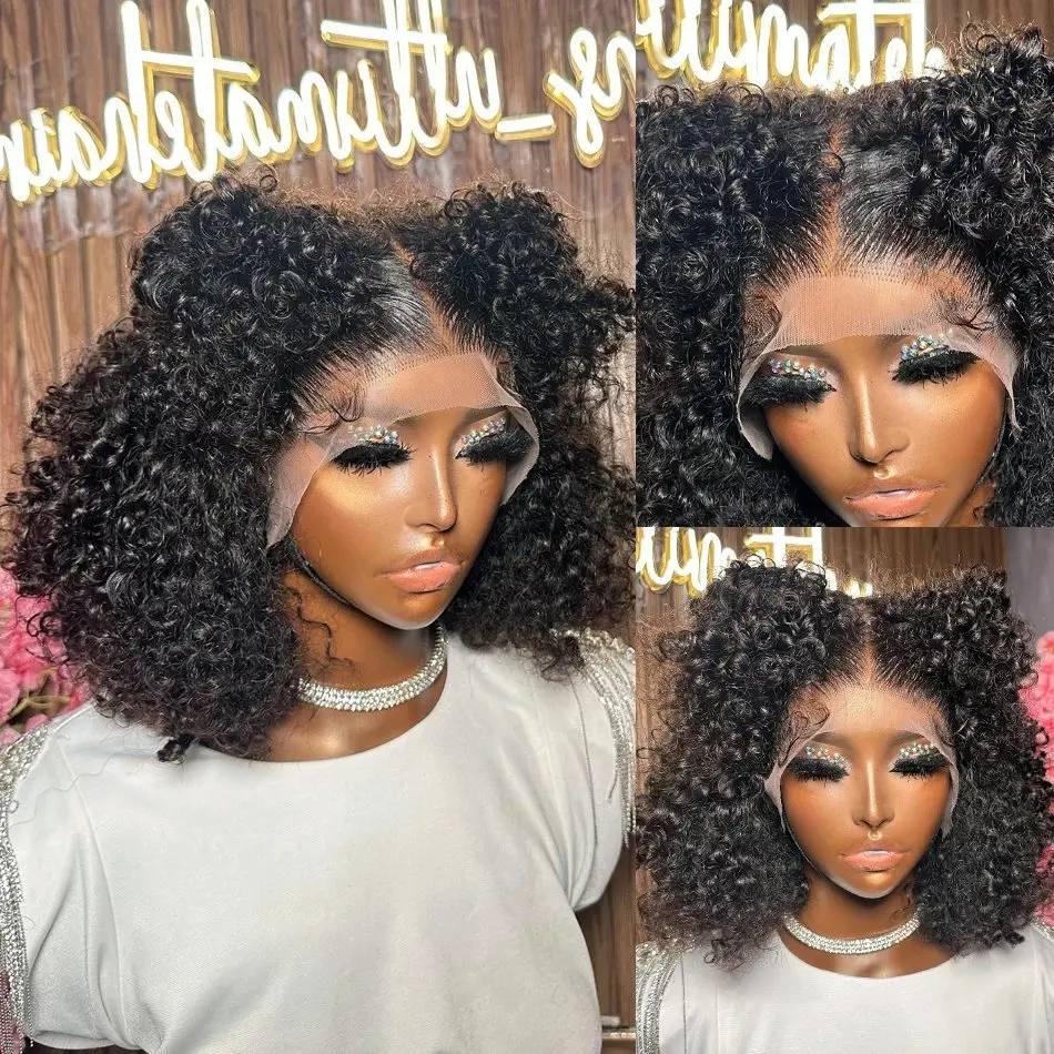 Rosabeauty Human Hair Wigs  13X4 Preplucked Curly Short Bob 13X6 Lace Frontal Closure Deep Wave 5X5 Glueless Ready To Wear Wig