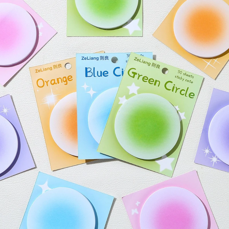 Office School Supplies Blush halo student notes high value ins wind sticky Morandi round stickers Kawai stationery wholesale