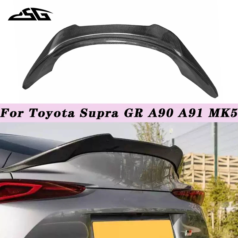 

Carbon Fiber Rear Trunk Lid Spoiler Tail Wing Boot Cover Splitter For Toyota GR supra A90 A91 MK5 Body Kit Accessories
