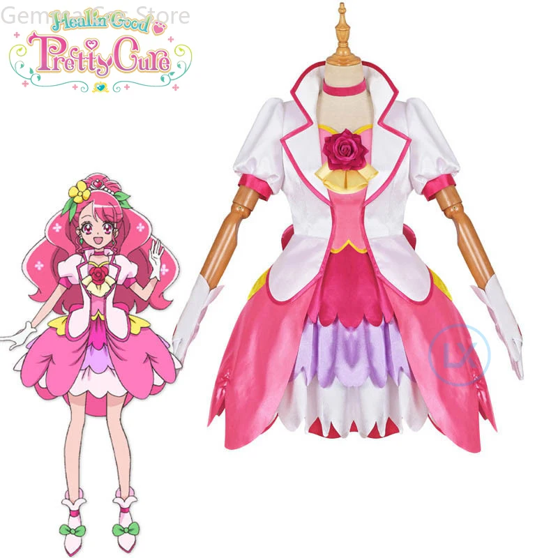 

Anime Healin' Good Pretty Cure Hanadera Nodoka Cure Grace Cosplay Costume Cute Dress For Girl Halloween Christmas Clothes