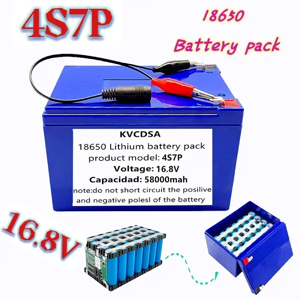 Batterie 4S7P 58000mah pour appareils 16.8v avec BMS, onduleur Li-Ion haute puissance, nouvelle collection