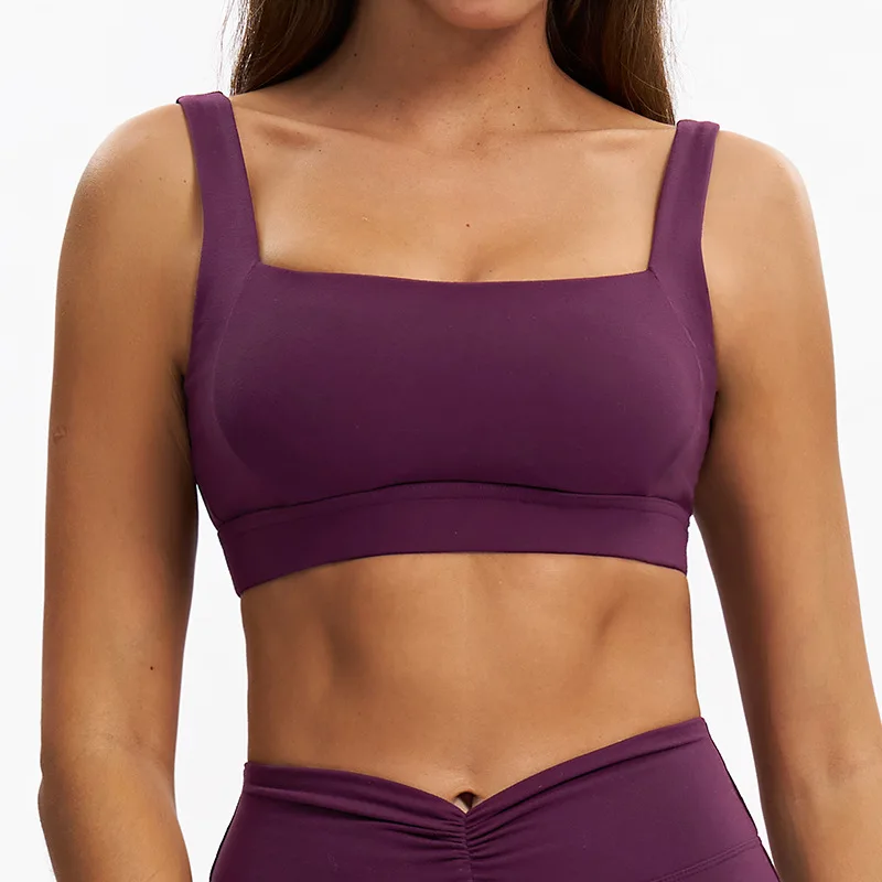 Backless Sports Underwear Women Sexy U-Back High Impact Running Vest Padded Square Neck Yoga Vest Shockproof Push Up Fitness Bra