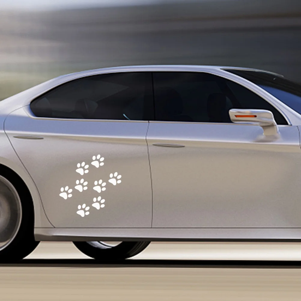 24Pcs Cat Footprint Car Sticker Easy to Apply Remove No Body Window Decorative Decal Cute Auto Decoration