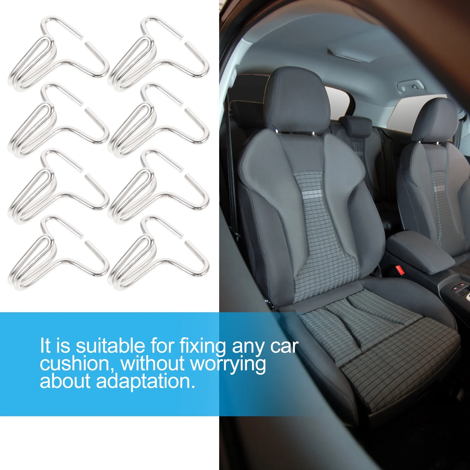 

100pcs Car Cushion Hooks Durable Iron Fixing Accessories for Auto Seat Hook Any Car Cushion Simple Installation