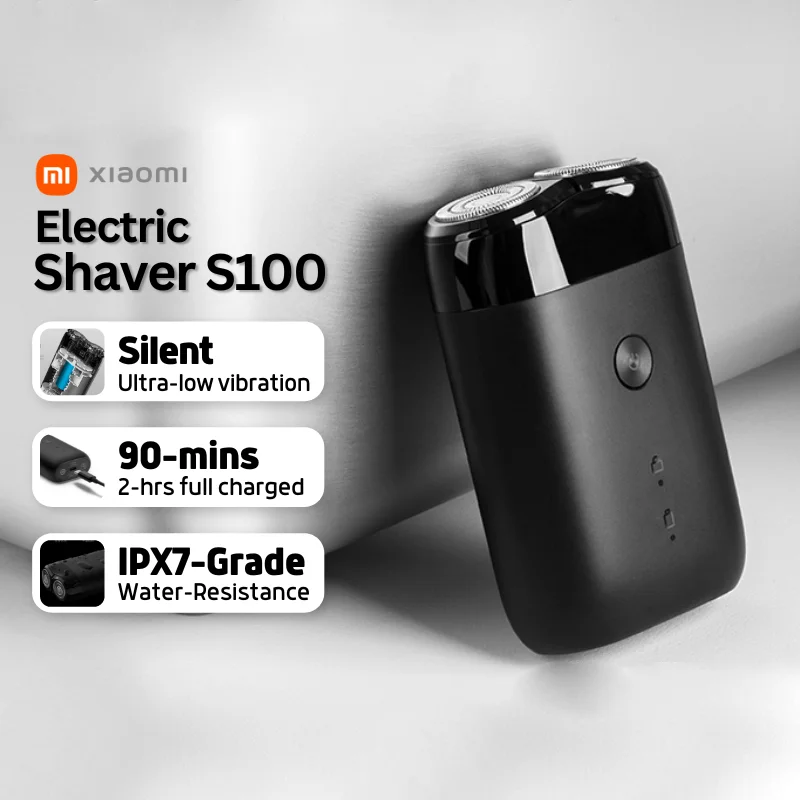 

Xiaomi Mijia Mi Portable Electric Shaver S100 USB Rechargable Shaver For Men Rotating 2 Floating Head Portable Waterproof Razor