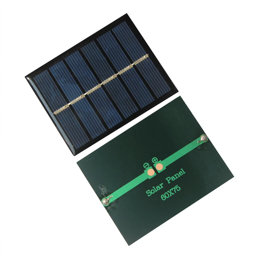 BUHESHUI Mini 0.6W 3V Zonnepaneel Epoxy Zonnecel Polykristallijne Zonneplaat DIY Zonne-energie Systeem 10PCS 60*75MM