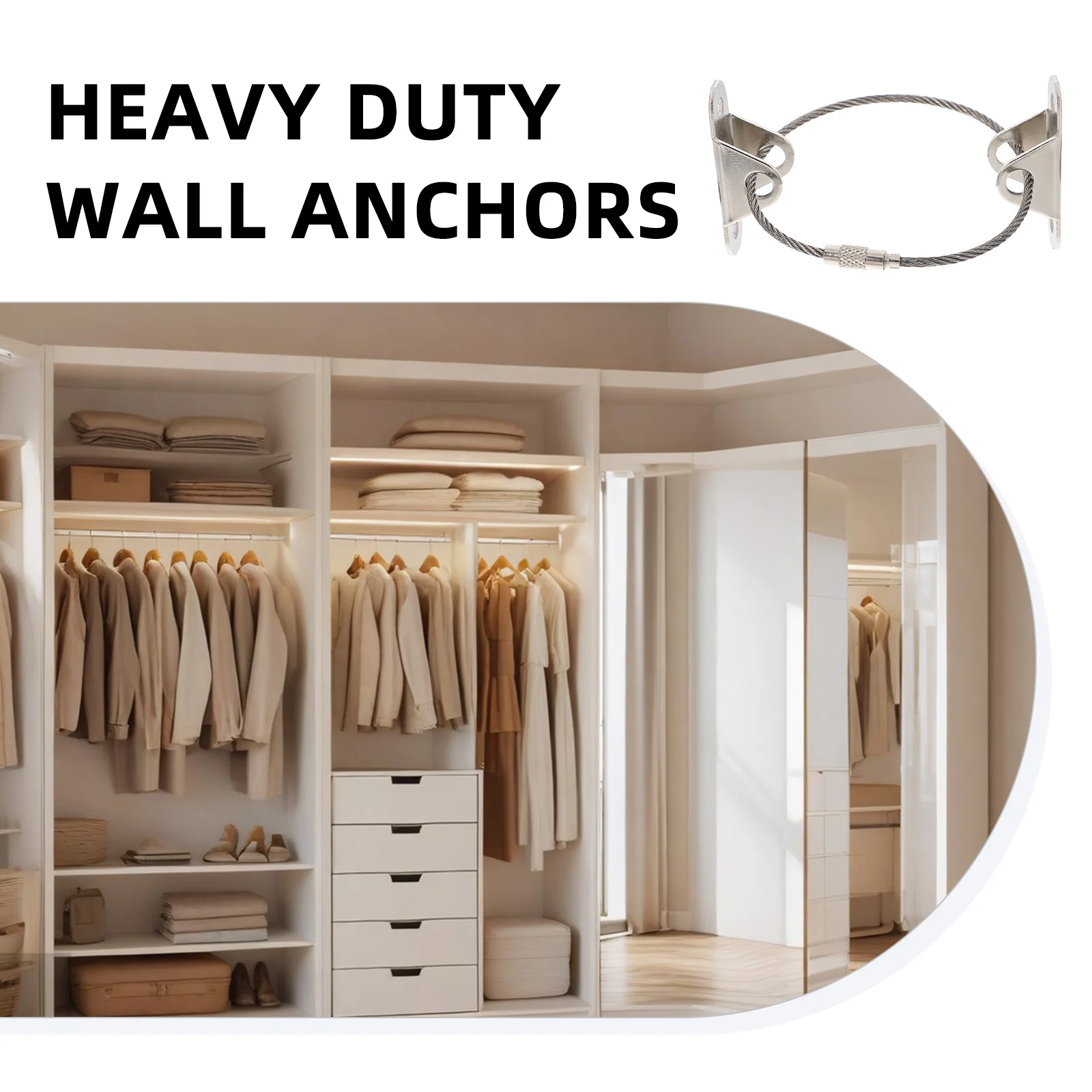 

Heavy Duty Anti Tip Anchors for Furniture Baby Proof Wall Straps Bookcase Shoe Cabinet Safety Steel Kits Stabilizer Device
