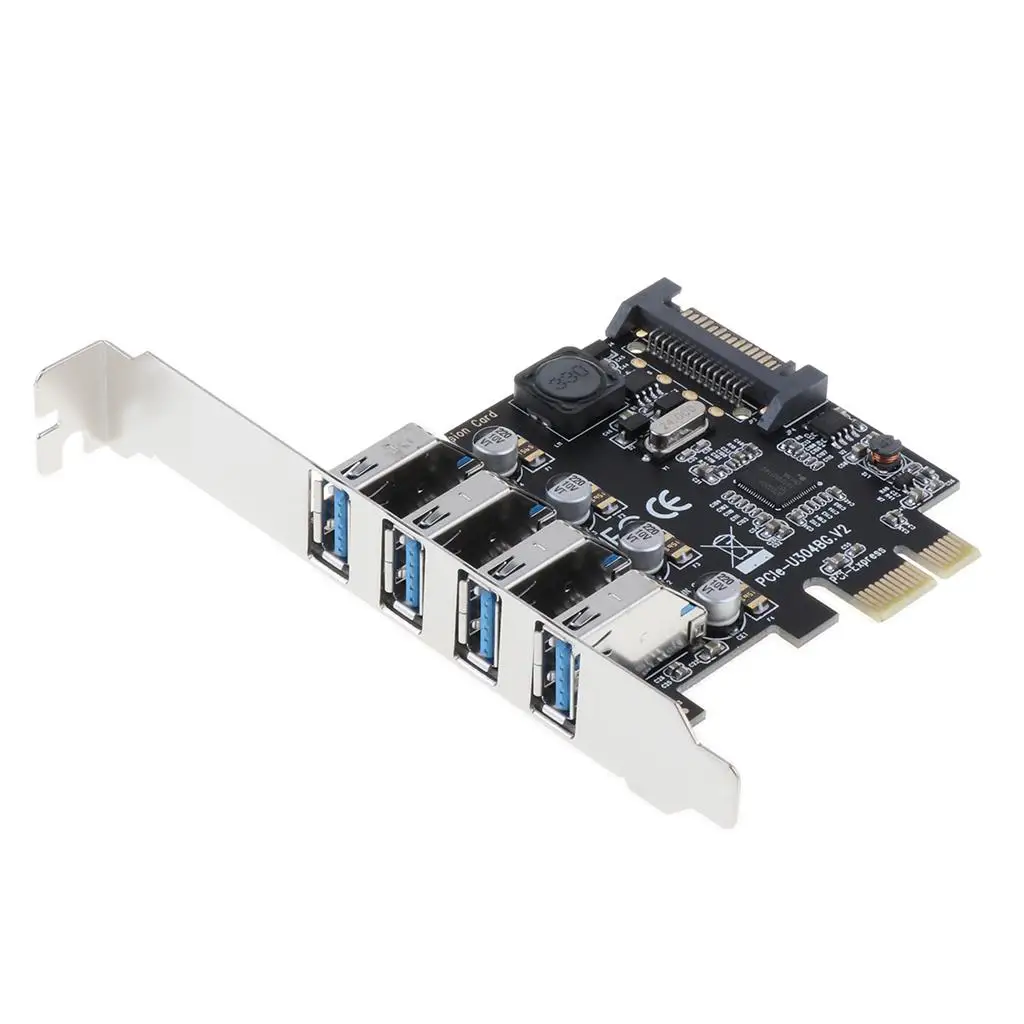 

4-портовая плата расширения PCI-E на USB 3.0, модуль из материала PCB для настольных ПК с Windows XP, Win7, Win10