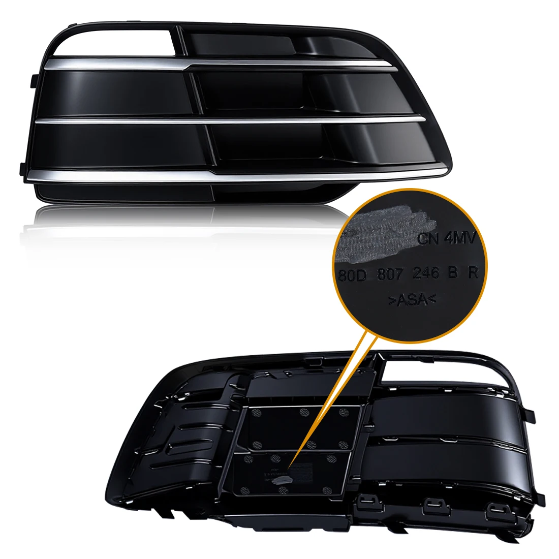 Fog Light Grille For Audi Q5 S-line Q5 Sport 2018-2022 Front Bumper Fog Light Cover Accessories 80A807679H 80A807679M