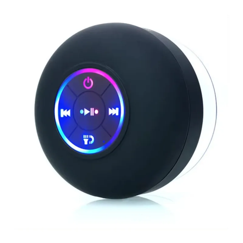 HOMini-Haut-parleur Bluetooth étanche avec grande ventouse et version légère, haut-parleur LED coloré, cadeau