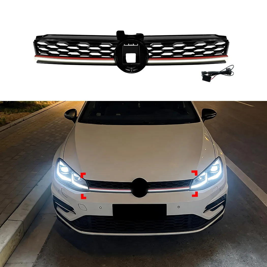 Front Kidney Grille Body Kits For Volkswagen Golf 7.5 MK7.5 2017 2018 2019 GTI Type Car Front Bumper Racing Grill Accessories