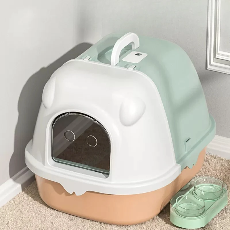 Extra Large Enclosed Cat Litter Box, Drawer Type Cat Toilet with Scoop, Anti-Odor Closed Cat Supplies for Indoor Cats, Easy Clea